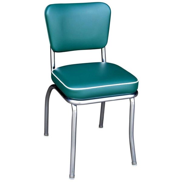 Richardson Seating Corp Richardson Seating Corp 4210GRN 4210 Diner Chair -Green- with 2 in. Box Seat -  Chrome - Green 4210GRN